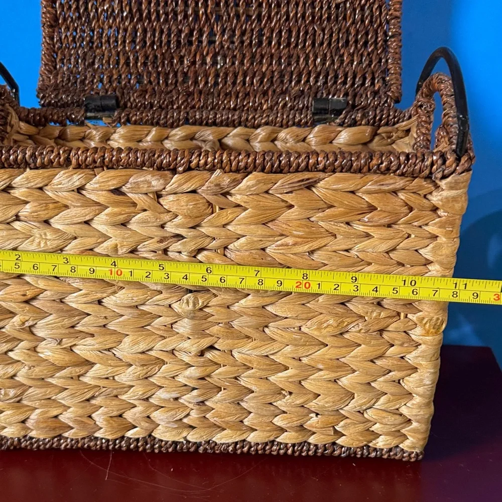 Vintage Woven Storage Basket - Brown